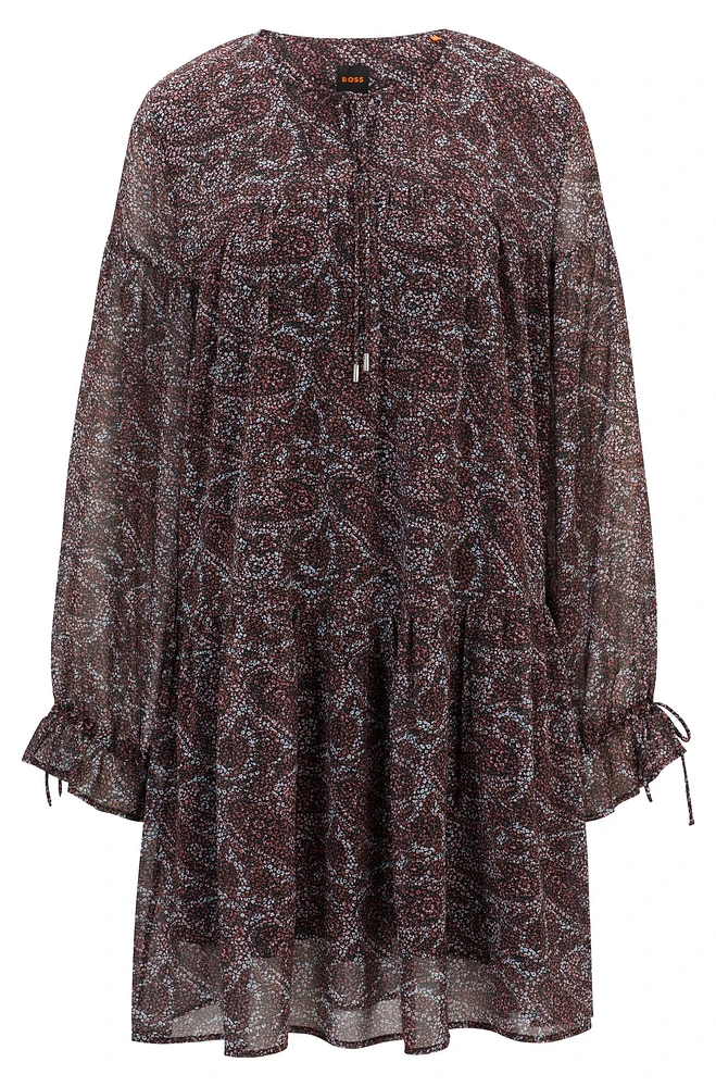 Paisley-print dress with tie details