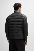 Mixed-material regular-fit jacket with leather sleeves