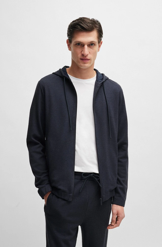 Zip-up regular-fit hoodie performance fabric