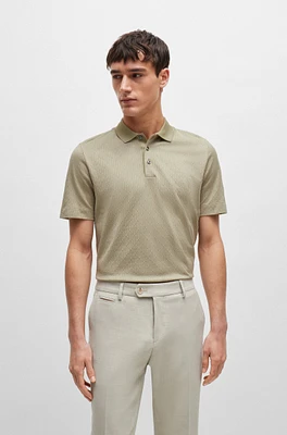 Regular-fit polo shirt quilted cotton and silk