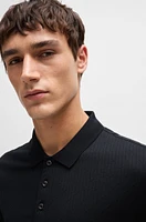 Regular-fit polo shirt quilted cotton and silk