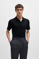 Regular-fit polo shirt quilted cotton and silk