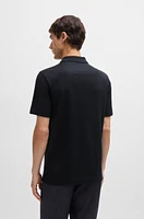 Regular-fit polo shirt quilted cotton and silk