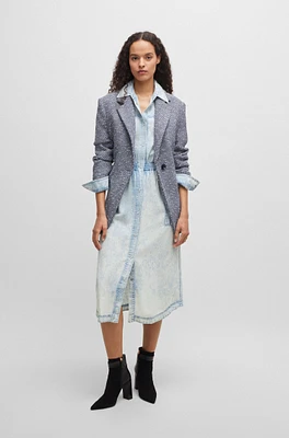 Regular-fit shirt dress denim-effect fabric