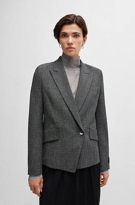 Regular-fit jacket checked fabric with peak lapels