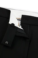 High-waisted slim-fit trousers with flared leg