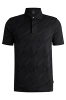 Mercerized-cotton slim-fit polo shirt with houndstooth jacquard