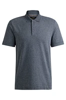 Regular-fit polo shirt mouliné cotton and silk