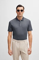 Regular-fit polo shirt mouliné cotton and silk