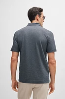 Regular-fit polo shirt mouliné cotton and silk