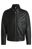 Regular-fit jacket grained leather