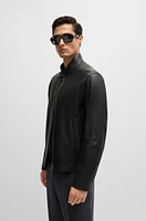 Regular-fit jacket grained leather