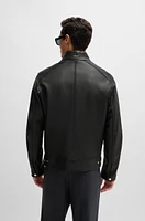 Regular-fit jacket grained leather