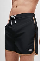 Logo-embroidered quick-dry swim shorts with contrast details