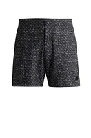 Quick-dry swim shorts with monogram print