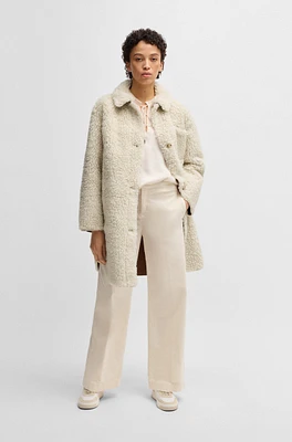 BOSS - Faux-fur coat with chest pocket White