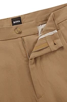 Tapered-fit cargo trousers herringbone stretch cotton