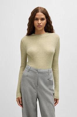 Wool-blend slim-fit sweater with side slits