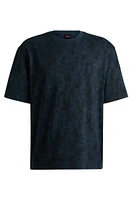 Cotton-jersey T-shirt with all-over seasonal print