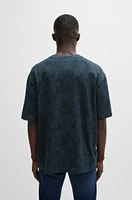 Cotton-jersey T-shirt with all-over seasonal print