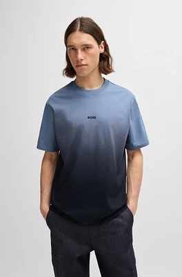 Cotton-jersey T-shirt with dip-dye finish