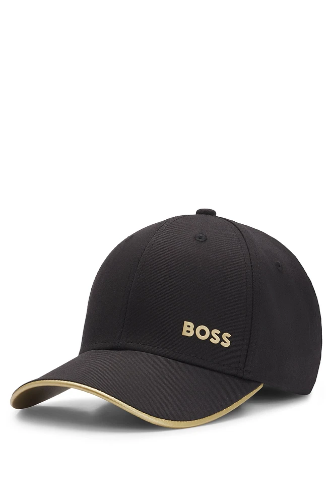 Logo-print cap in cotton twill