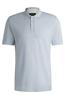 Cotton-silk polo shirt with bubble structure