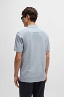 Cotton-silk polo shirt with bubble structure