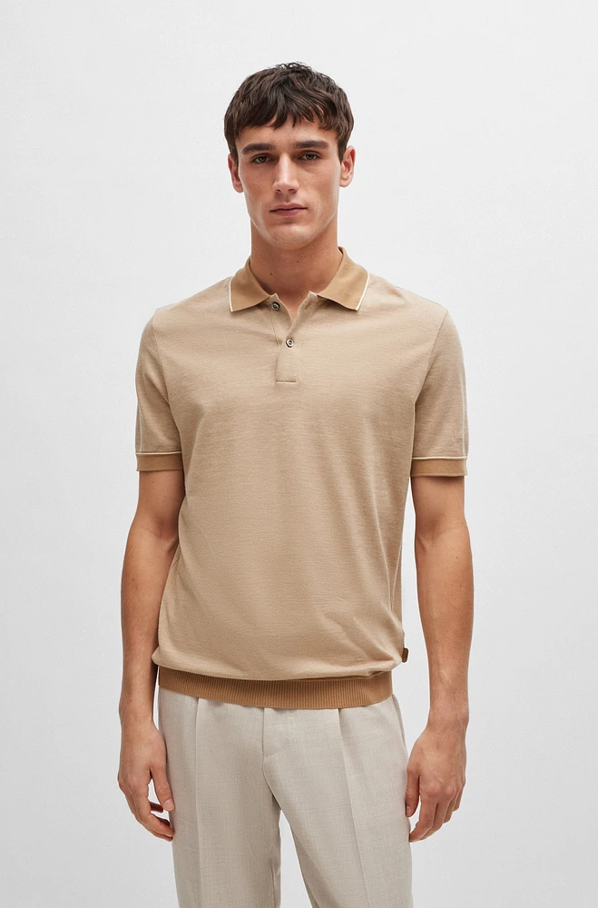 Regular-fit polo shirt cotton and cashmere