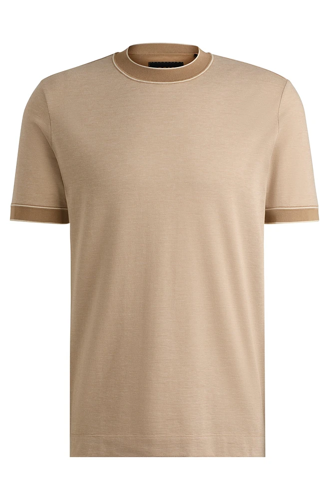 Regular-fit T-shirt two-tone cotton and cashmere