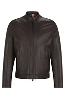 Regular-fit jacket jersey-bonded leather