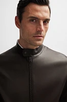 Regular-fit jacket jersey-bonded leather