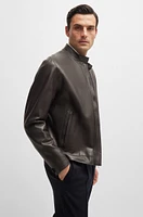 Regular-fit jacket jersey-bonded leather