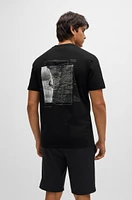 Cotton-jersey regular-fit T-shirt with carabiner artwork