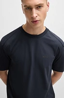 Stretch-cotton T-shirt with crew neckline and logo detail