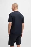 Stretch-cotton T-shirt with crew neckline and logo detail