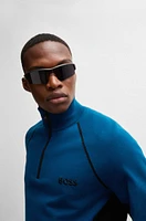 Sweater with color-blocking and logo