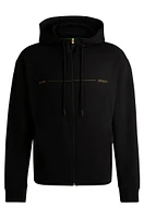 BOSS - Zip-up hoodie with printed artwork Black