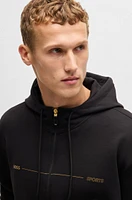 BOSS - Zip-up hoodie with printed artwork Black