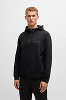 BOSS - Zip-up hoodie with printed artwork Black