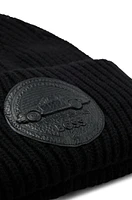 Porsche x BOSS chunky-rib beanie hat with special branding