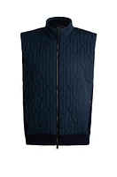 Wool-cotton regular-fit gilet with signature quilting