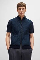 Wool-cotton regular-fit gilet with signature quilting