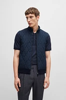 Wool-cotton regular-fit gilet with signature quilting