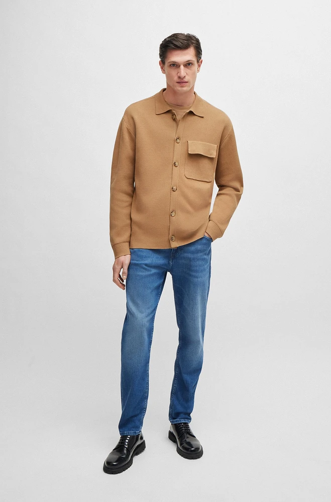 Relaxed-fit knitted overshirt cotton