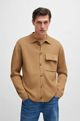 Relaxed-fit knitted overshirt cotton