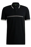 Polo shirt with stripes and logo