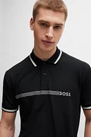 Polo shirt with stripes and logo