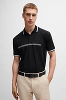 Polo shirt with stripes and logo