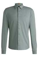 Slim-fit shirt melange cotton piqué